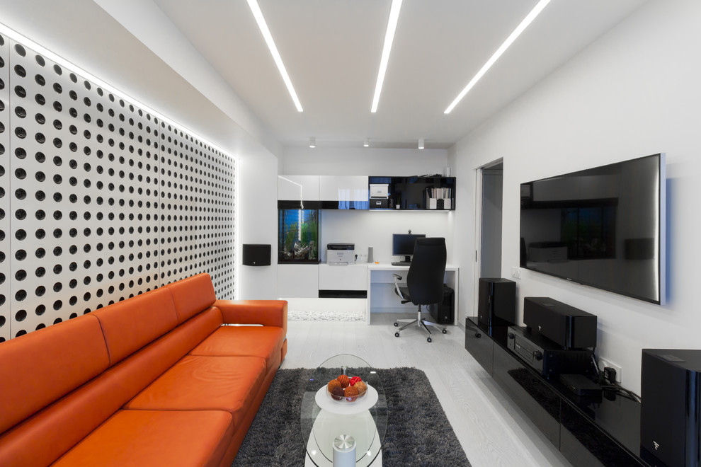 Houzz тур: Московская квартира с умным светом и яркими акцентами