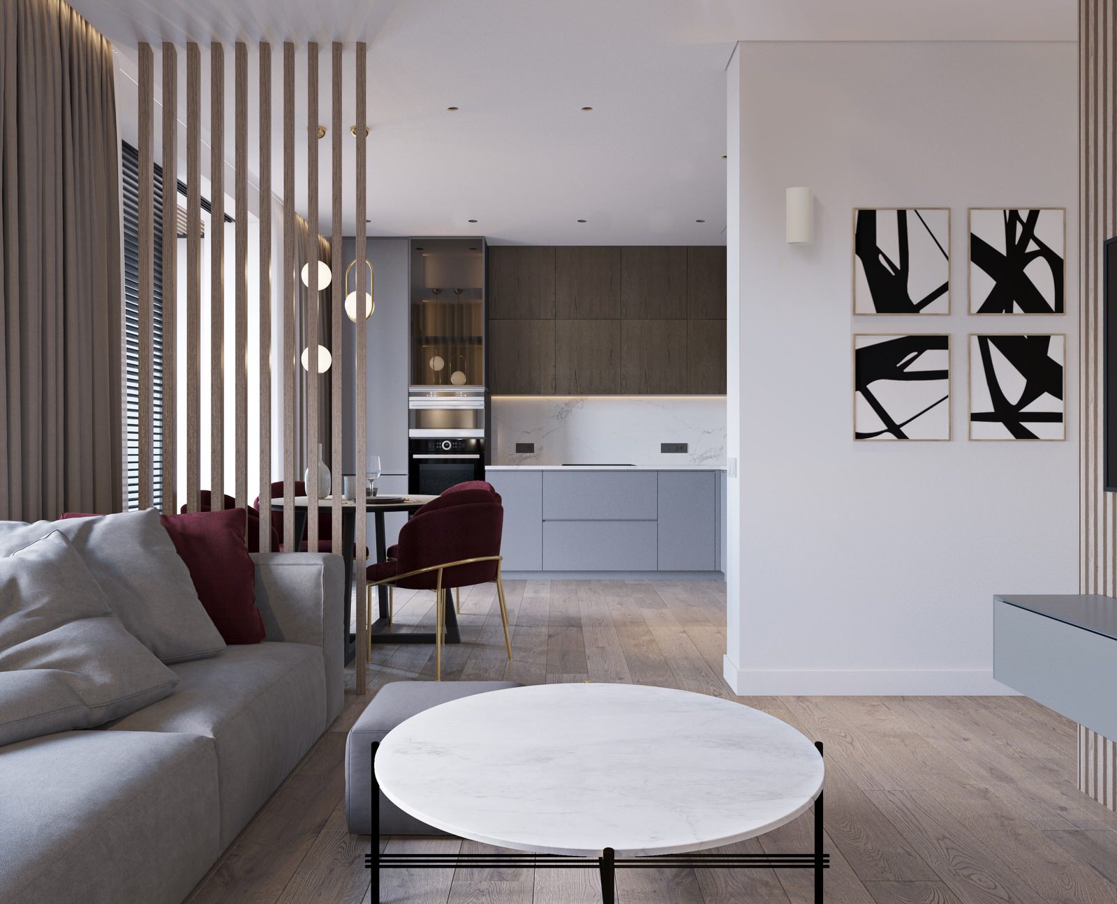 Дизайн трёхкомнатной квартиры  97 м2