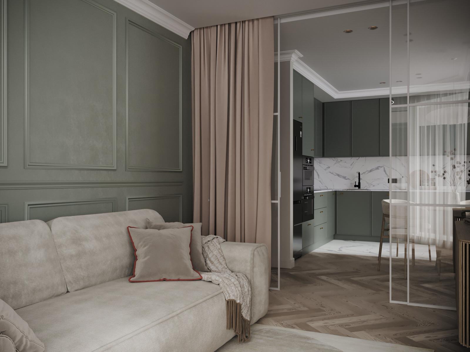Уютная квартира в спокойных светлых оттенках