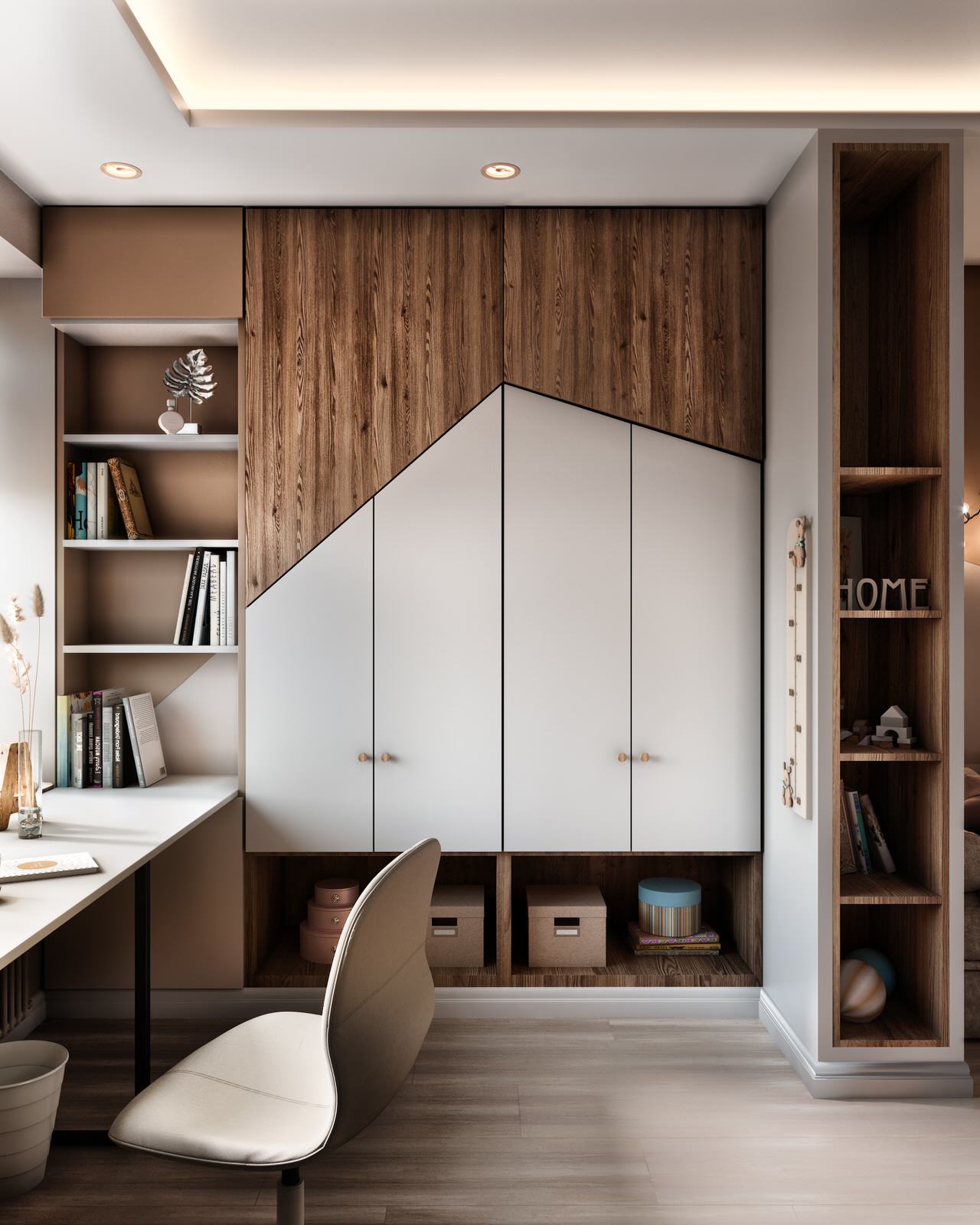 Gray color in the interior of an apartment of 60 m² in St. Petersburg