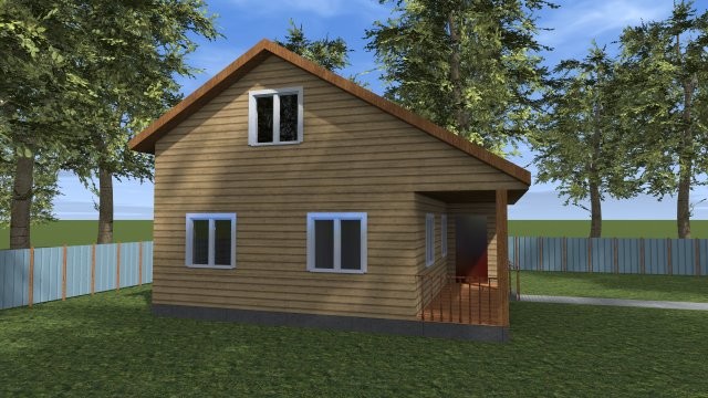 Каркасный дачный дом [011.14]