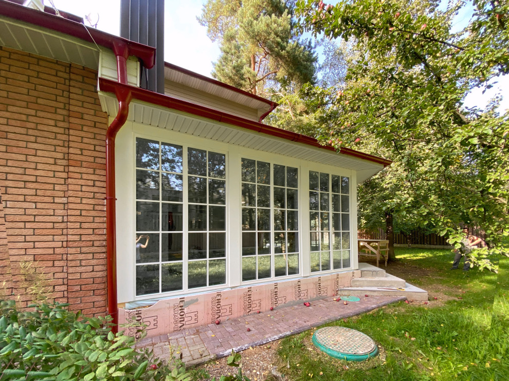 Панорамные витрины с раскладкой из сосны 1-го сорта. Панорамные деревянные окна.