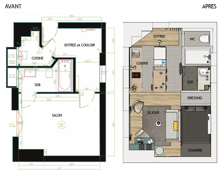 До и после: Парижская студия 25 кв.м с секретом