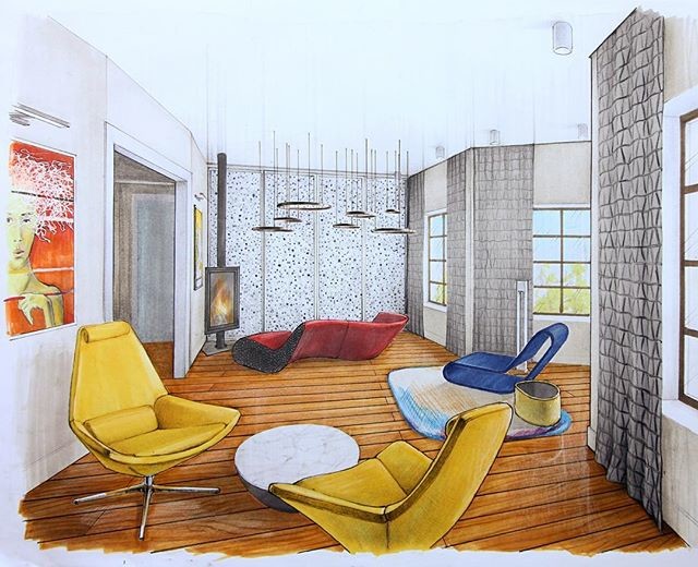 Эскизная подача интерьера для ивентеров, дизайнеров и архитекторов