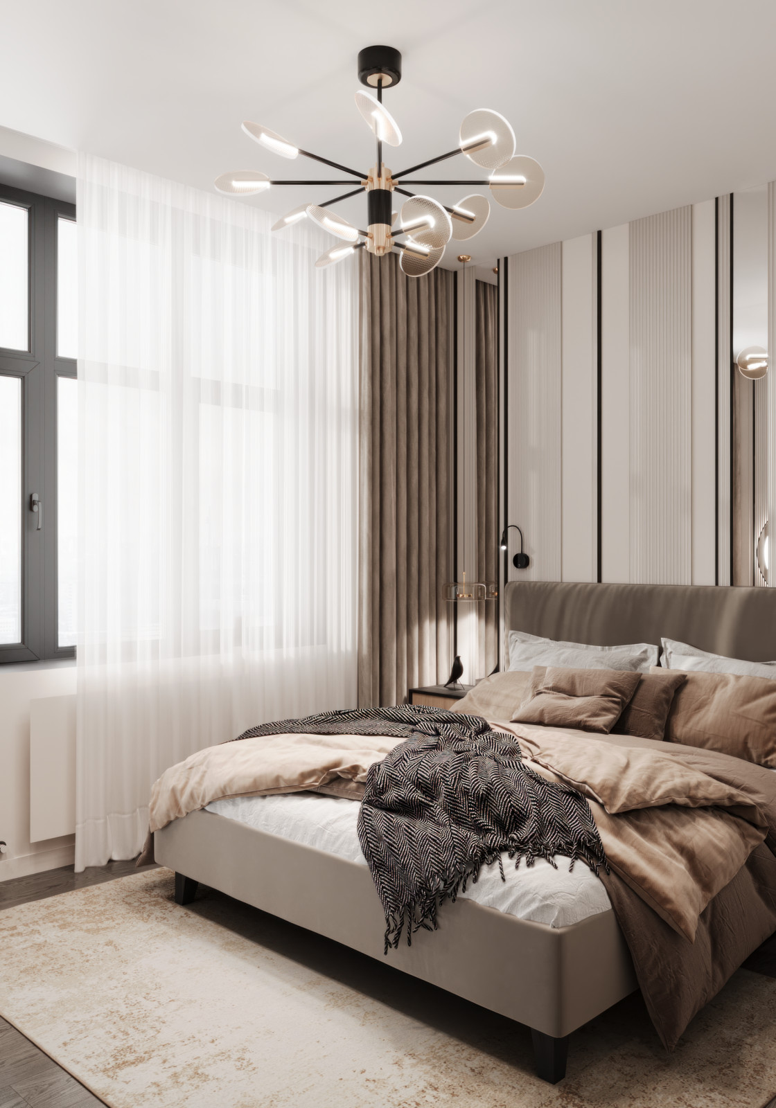 Современный интерьер для семьи с ребёнком 60 м² на Старокоптевском