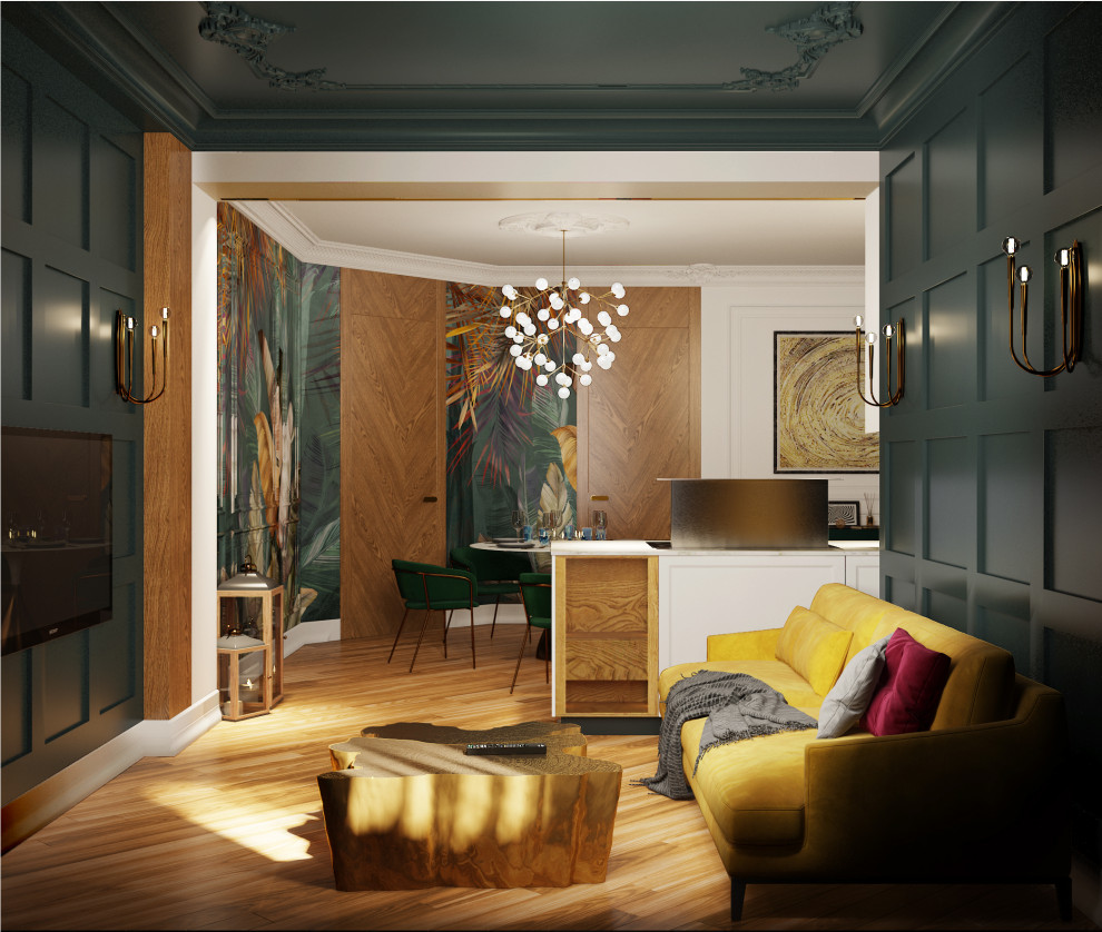 Дизайн Квартиры в современном стиле с британскими колониальными нотками.