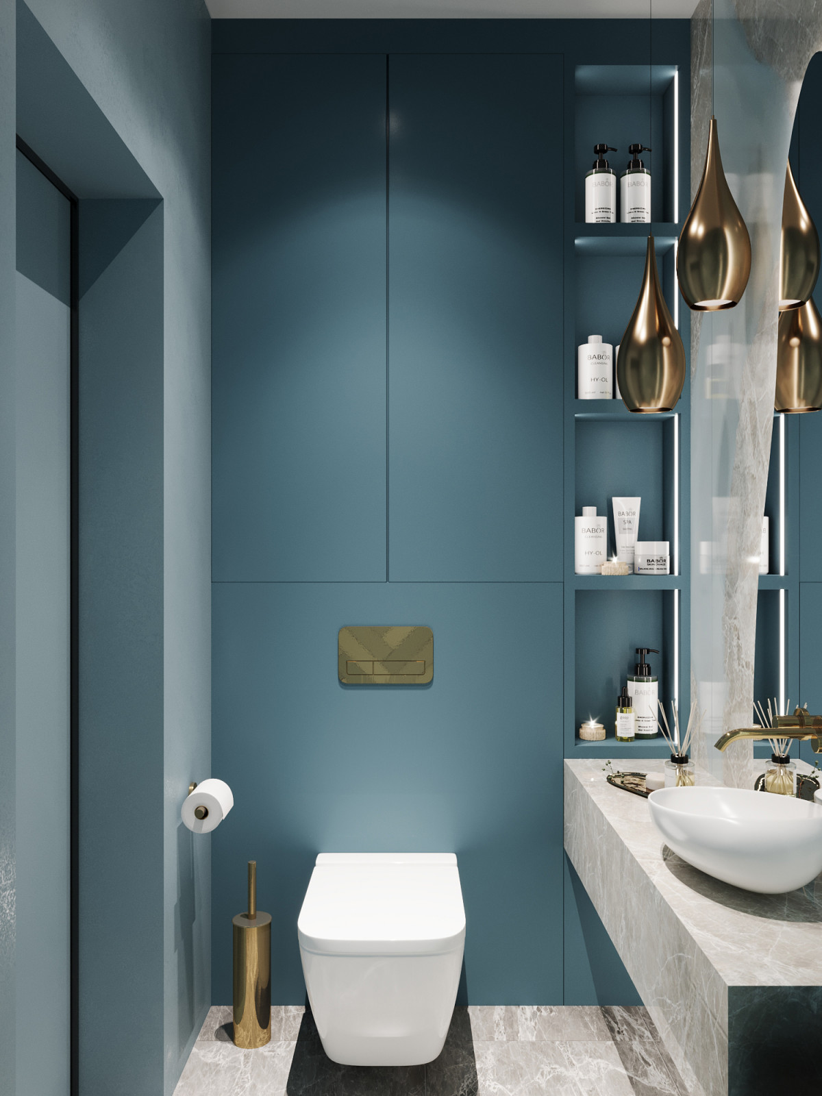 Дизайн-проект дома в голубых тонах