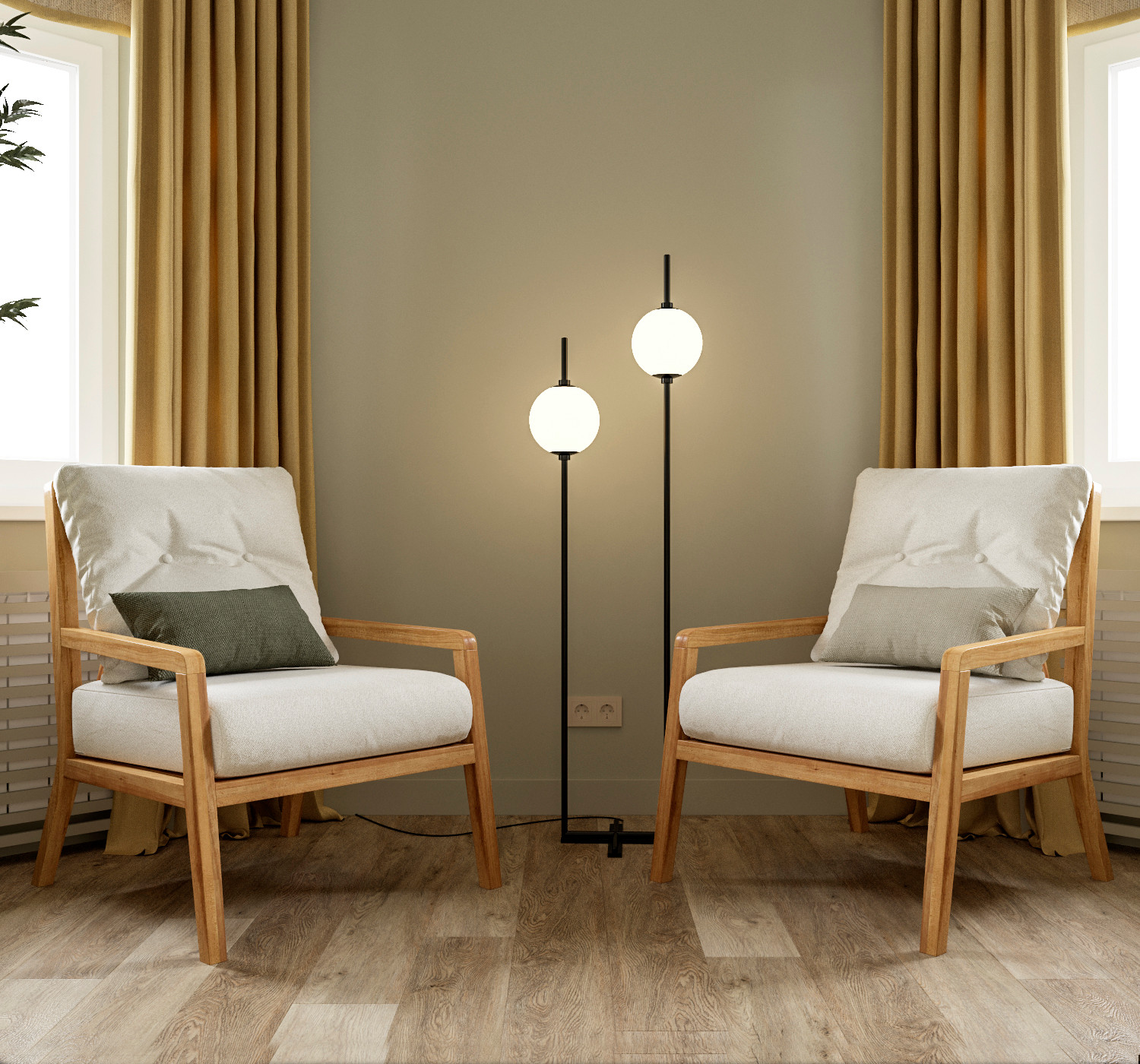 Четырех-комнатная квартира в светлых тонах.