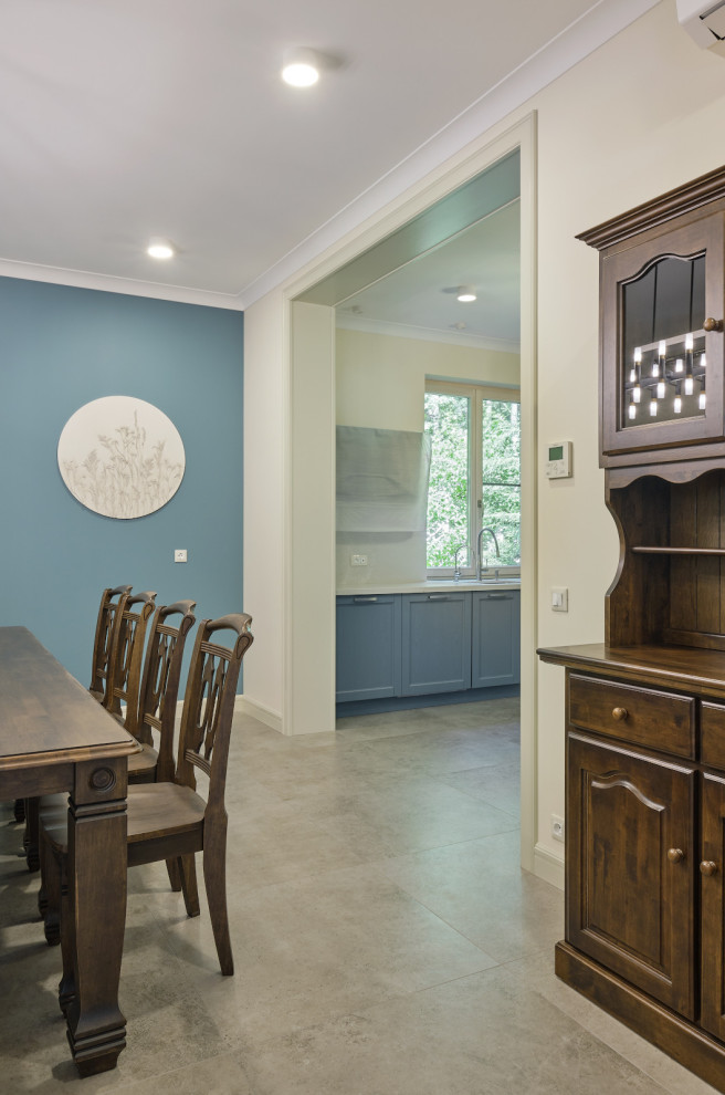 Кантри Ral 1013 в интерьере дома