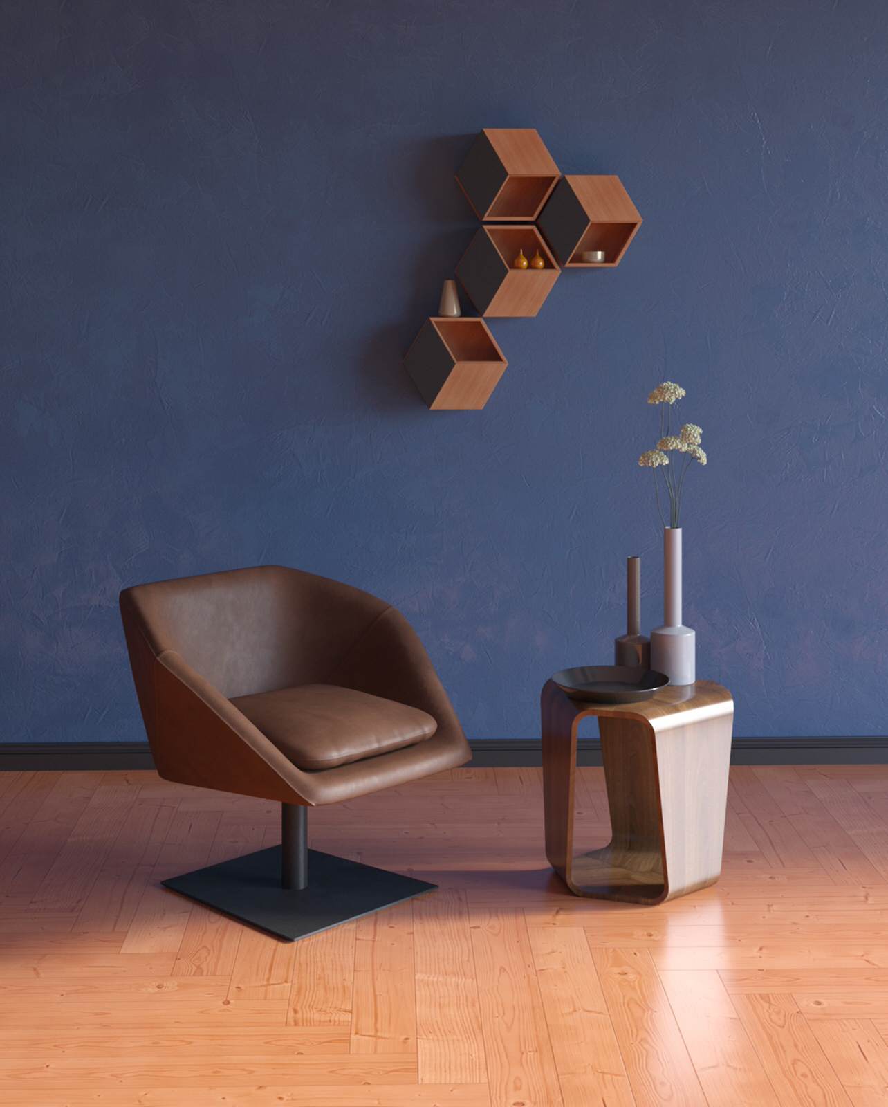 Обложка проекта: Проект визуализации кресло вписанное в интерьер