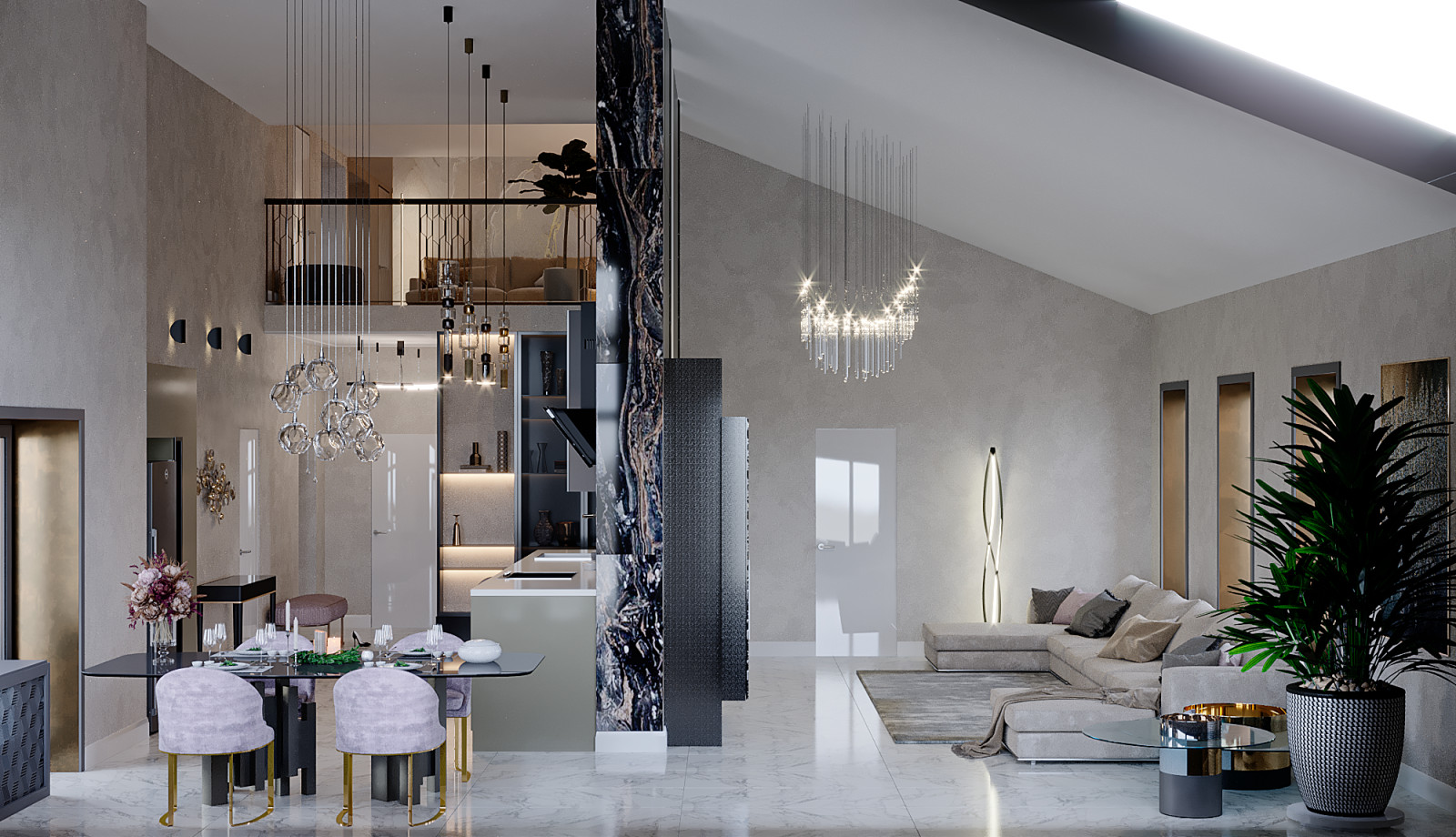 Двухэтажный дом со вторым светом "Искристая прохлада грез"