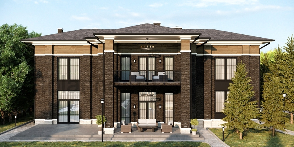 Частная архитектура "Загородный дом в стиле райта"