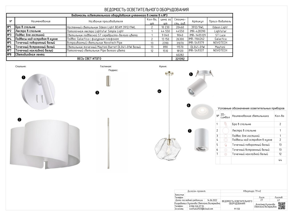 АЛЬБОМ РАБОЧИХ ЧЕРТЕЖЕЙ (двухкомнатная квартира 79 м2)