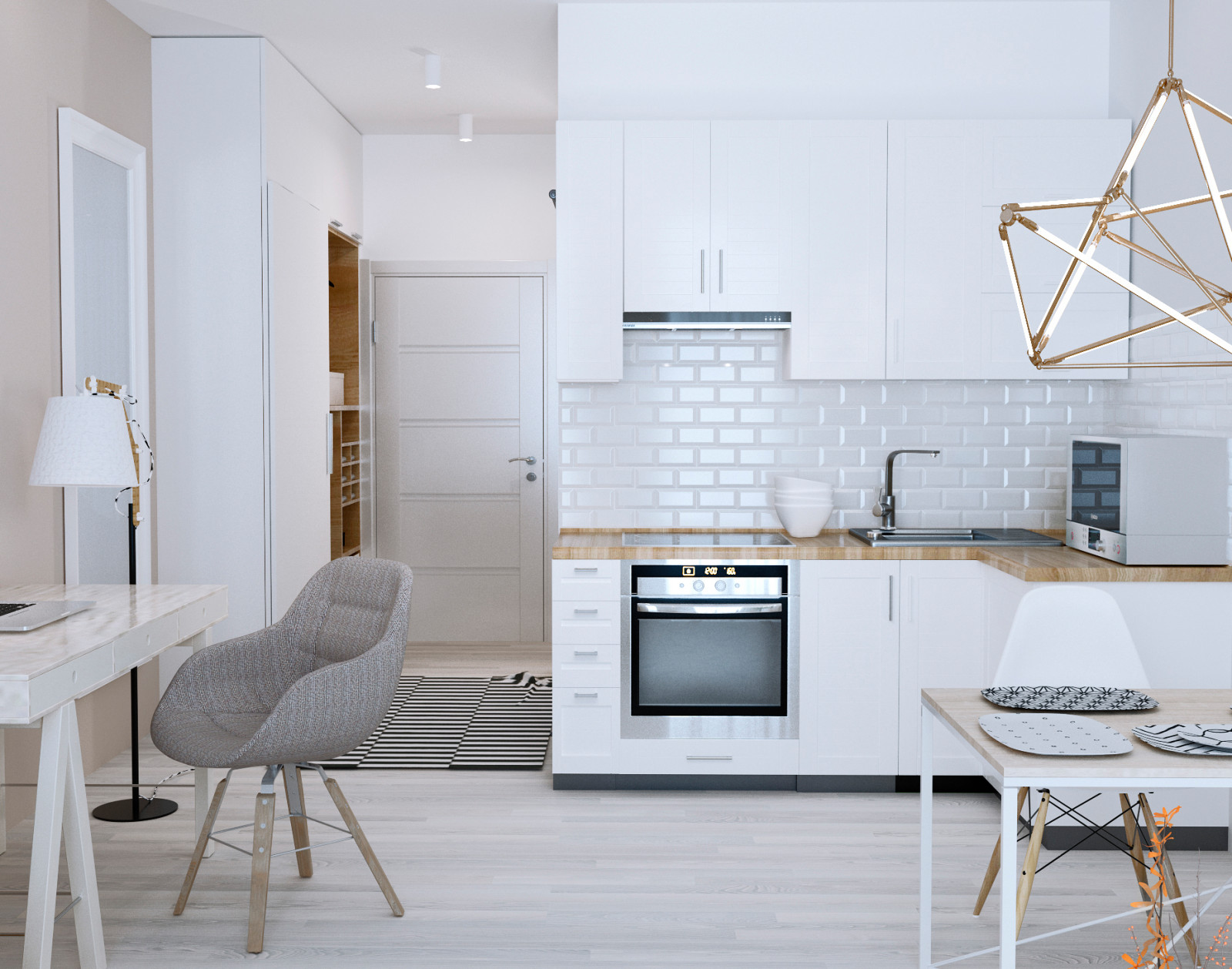 Номер SMART в скандинавском стиле в апарт-отеле PRIME RESIDENCE