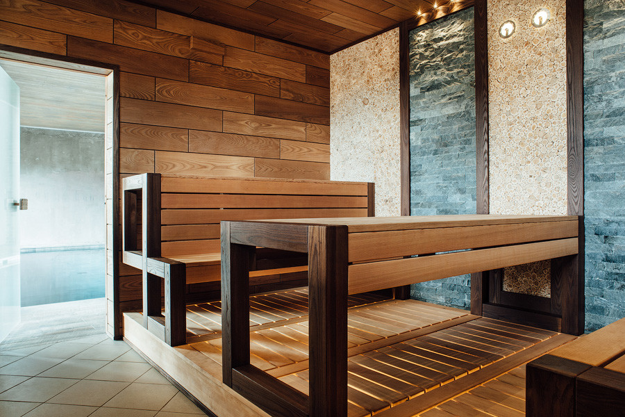 Пологи в парной.