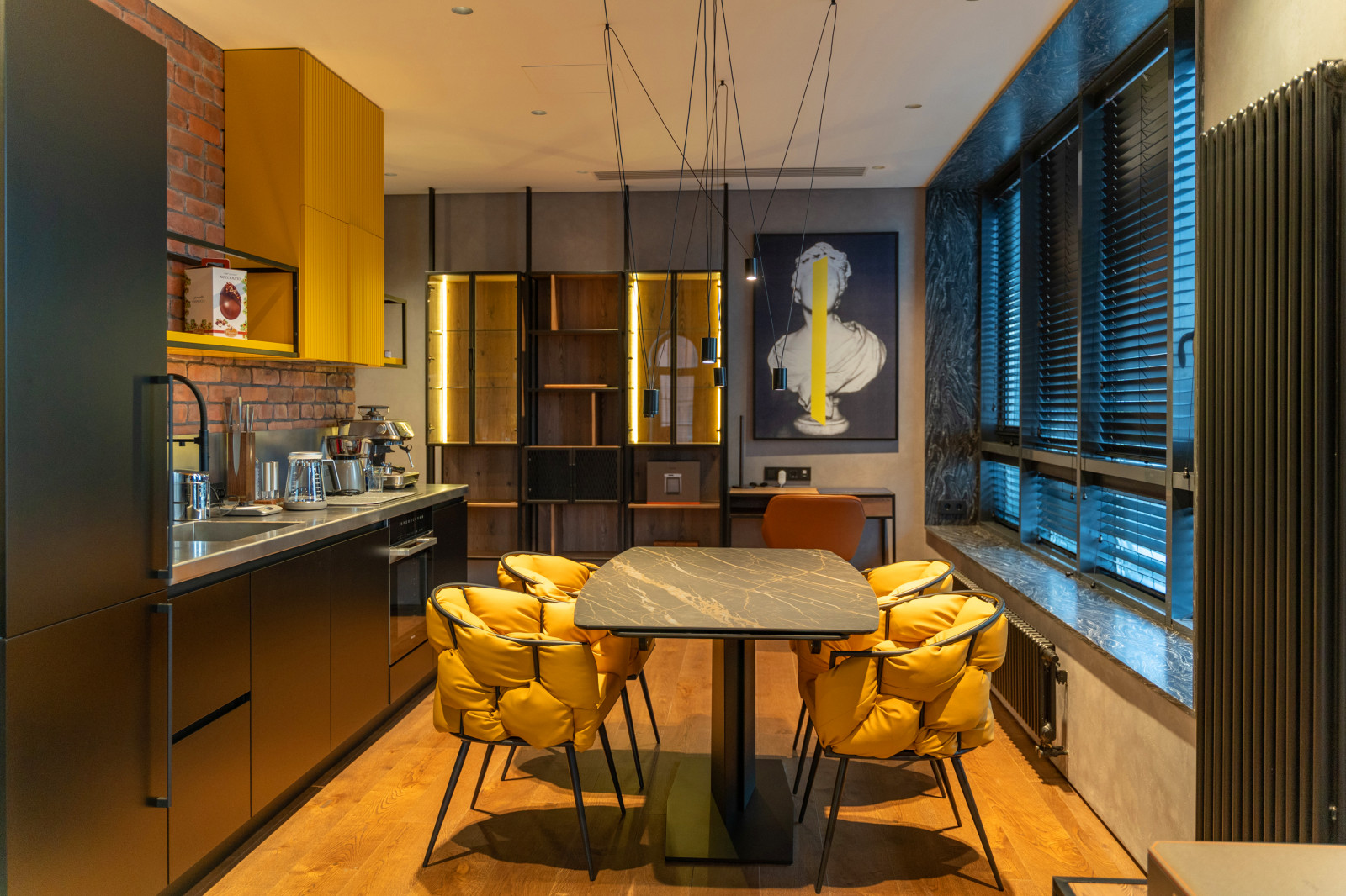 Брутальный интерьер аппартамоентов в ЖК Резиденции Архитекторов