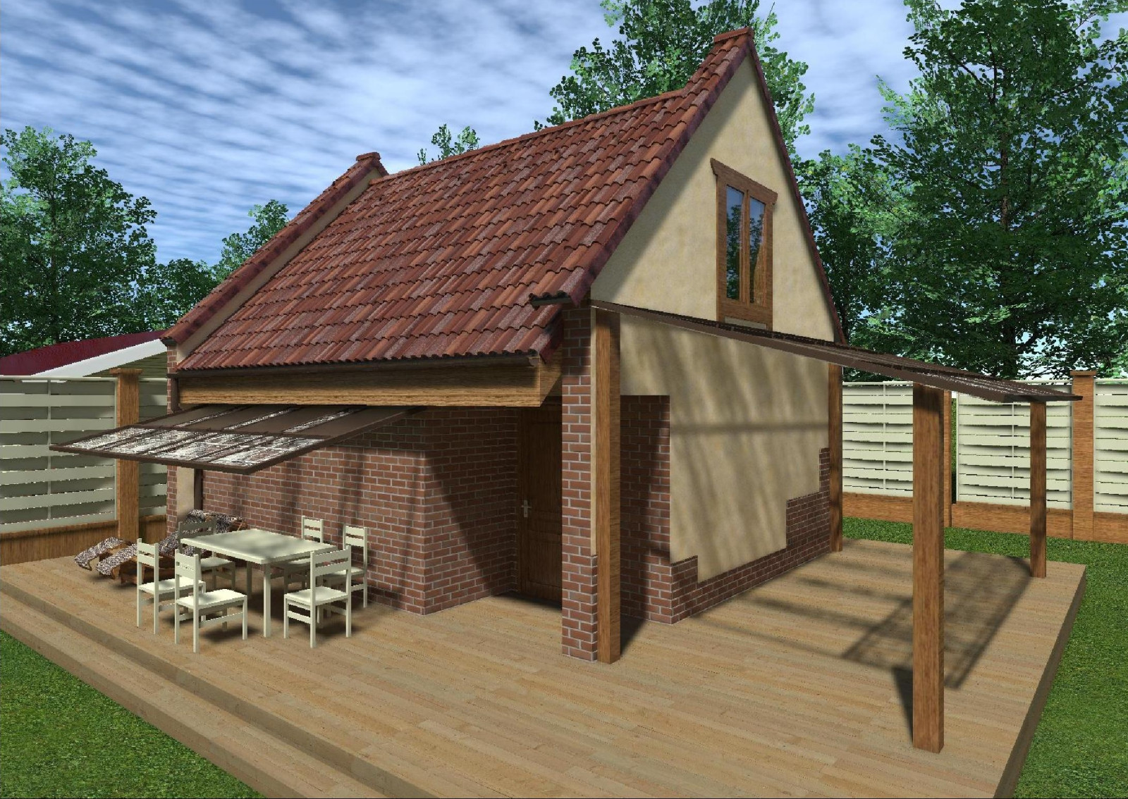 Двухэтажный дачный дом 6х7 с мансардой из газобетона под ключ