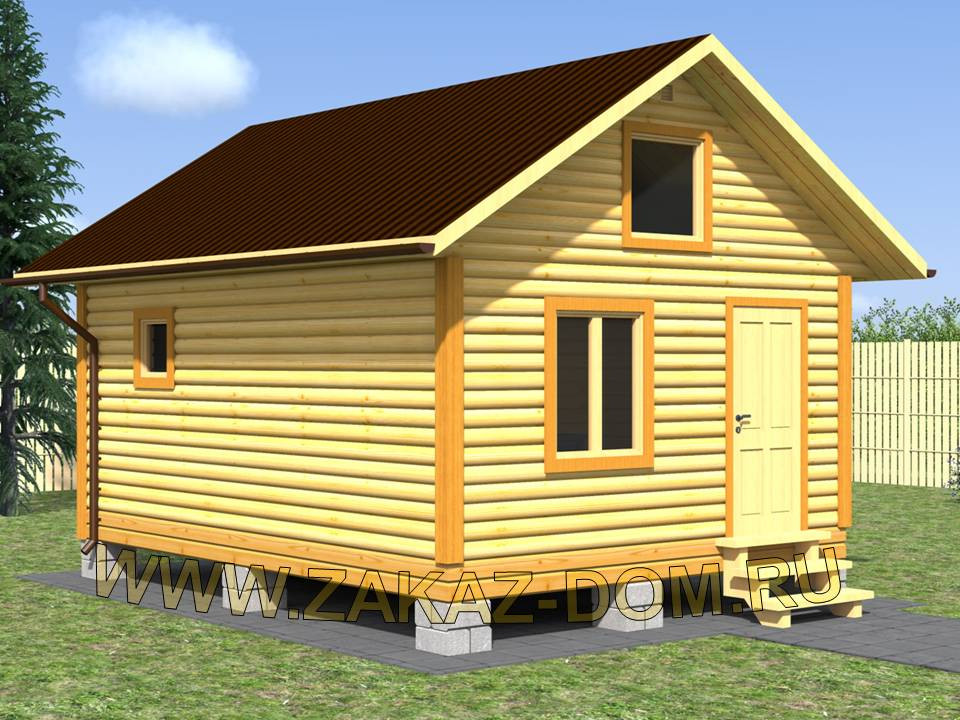 Проект одноэтажной бани из бруса (4.5х6 м) : Б-101