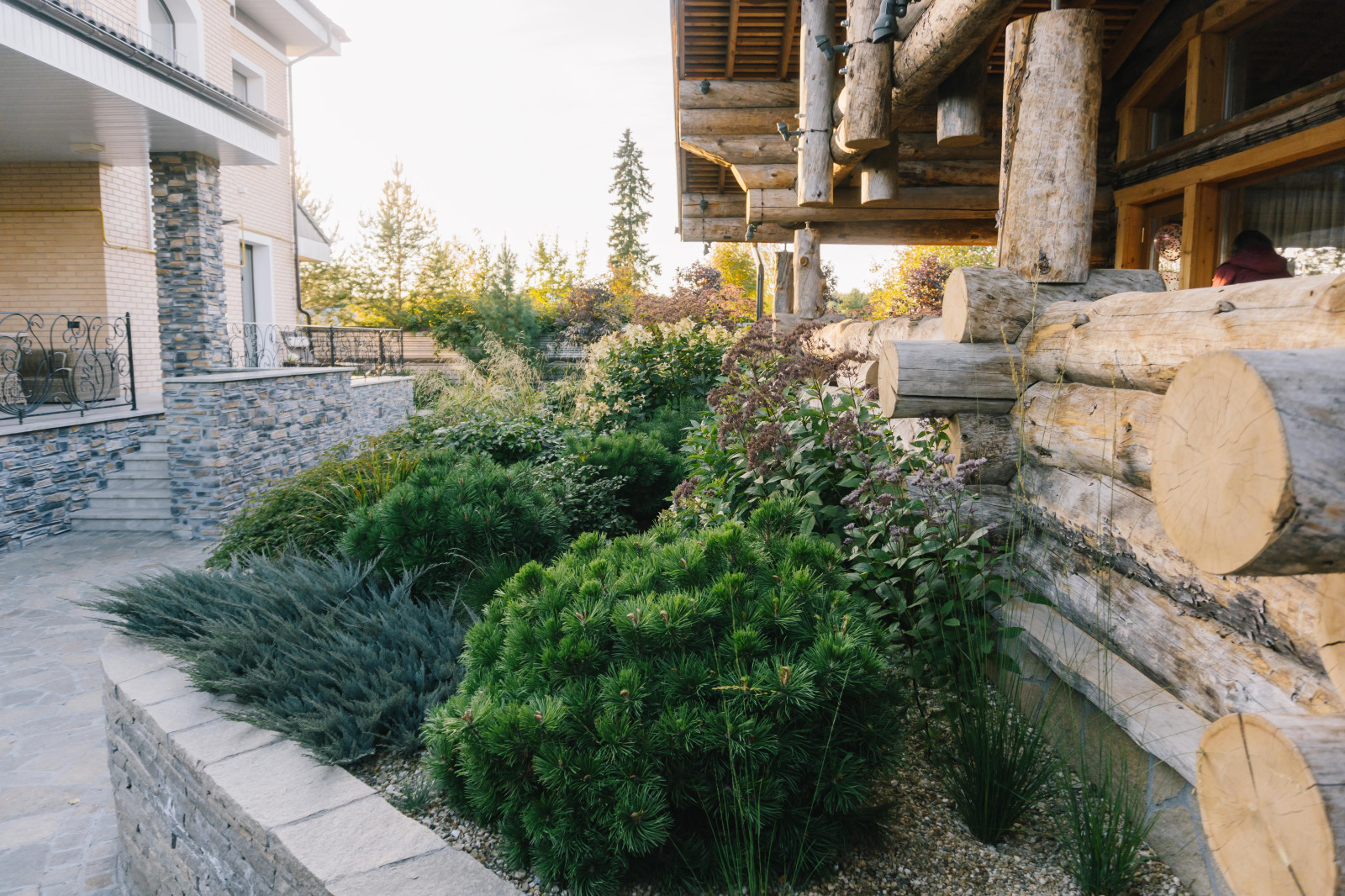 Сад с подпорными стенами