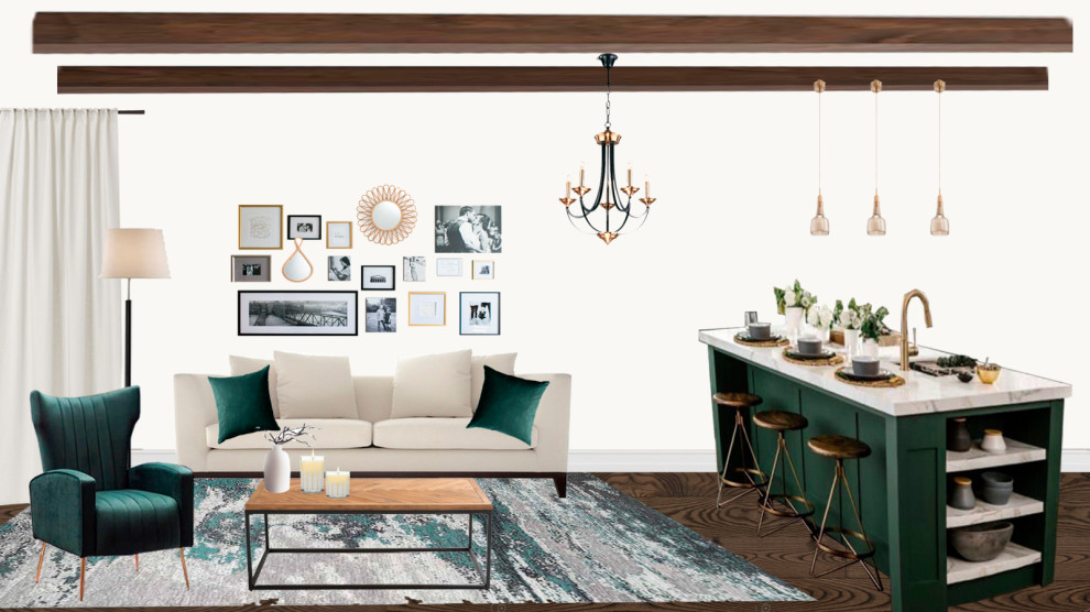 Обложка проекта: Гостинная+кухня коллаж