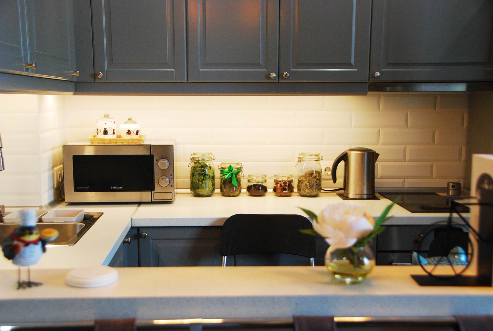 Кухня-гостиная в скандинавском стиле "Туманный Петербург"