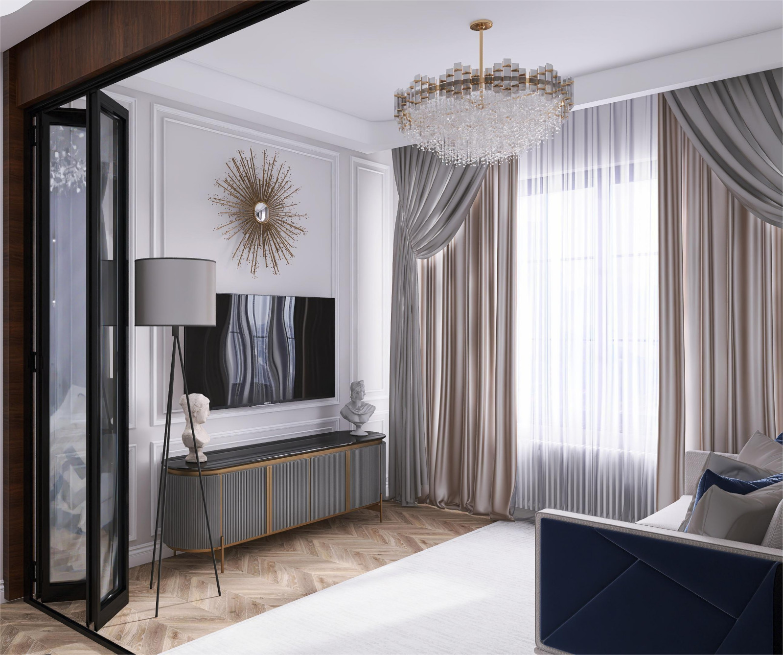 Двухкомнатная квартира в стиле Ар-деко