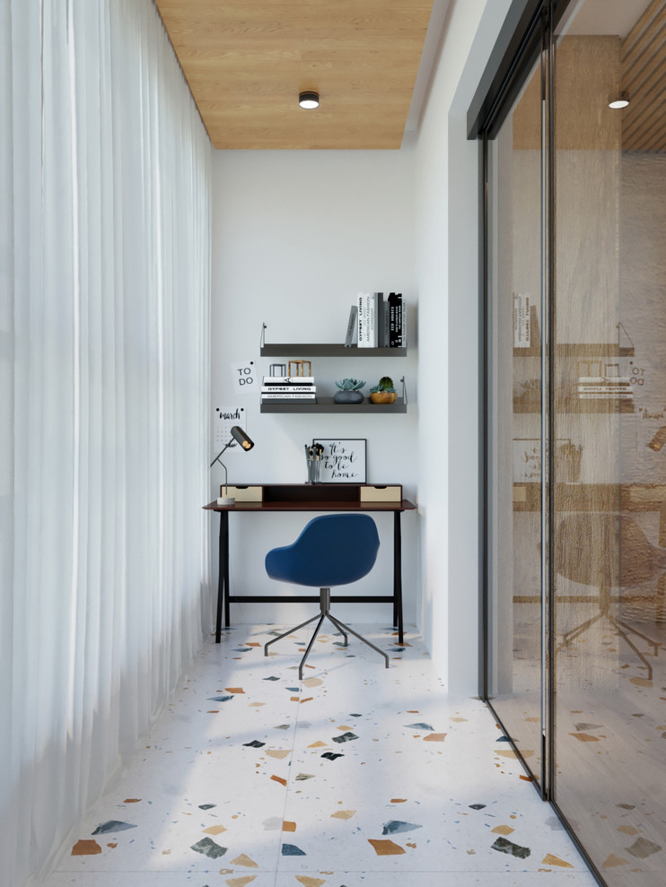 Двухкомнатная квартира с зеленой перегородкой в гостиной