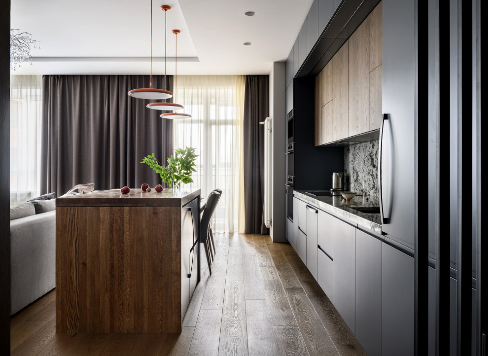 Натуральные материалы в интерьере трехкомнатной квартиры