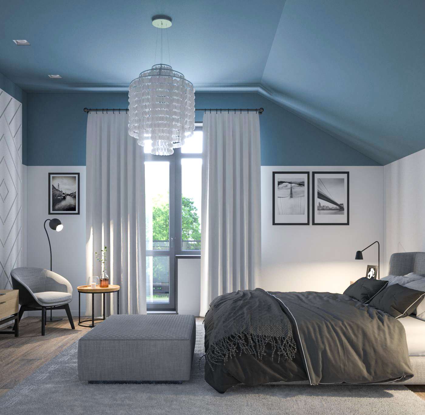 Обложка проекта: Спальня в мансарде