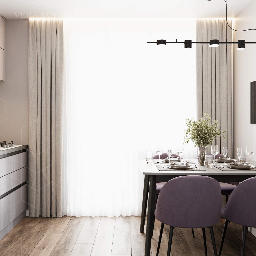 Лавандовая дымка: красивая и функциональная двушка 47 кв.м под Петербургом