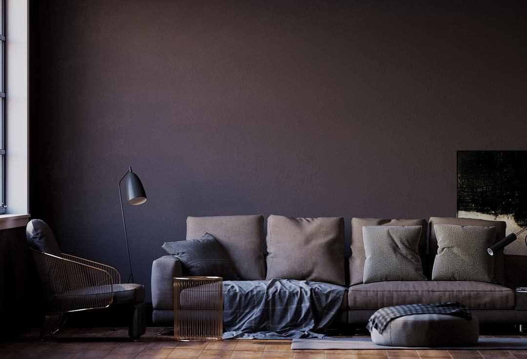Гостиная в квартире в темных тонах