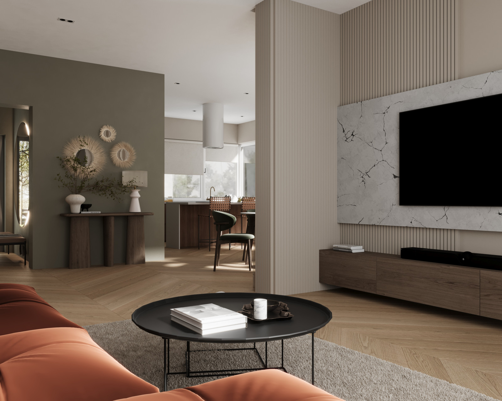 Обволакивающий интерьер дома