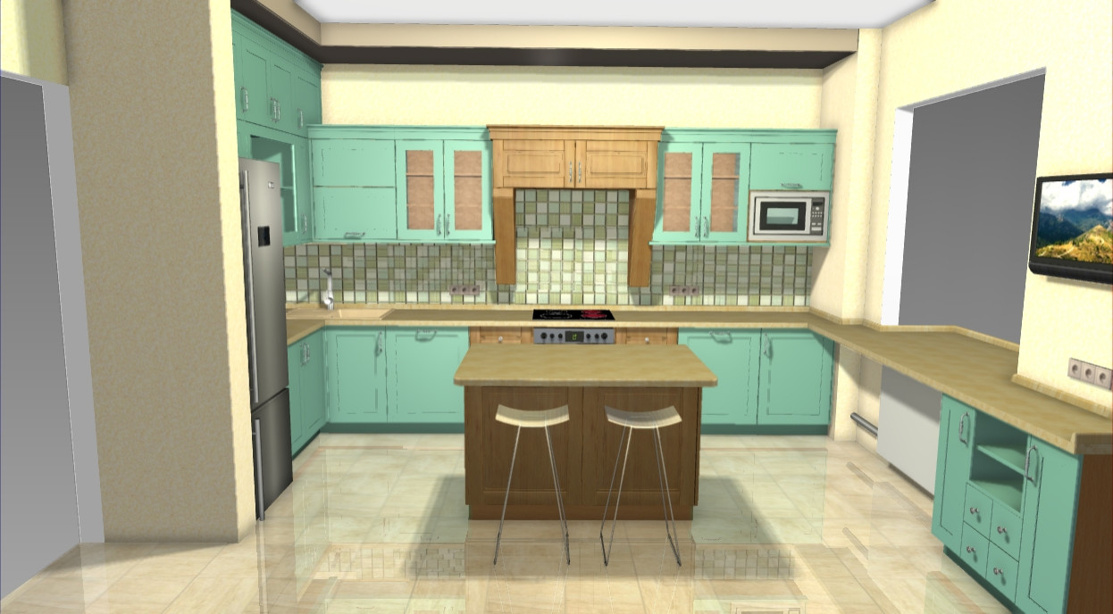 Кухня с балками