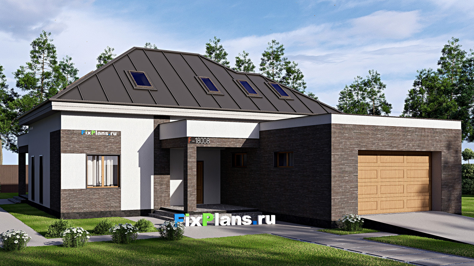 Проект дома с мансардой 15х23 м S308м2 F-18008