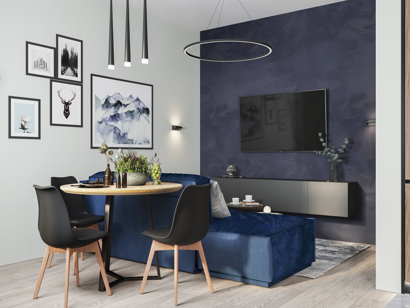 Дизайн-проект двухкомнатной квартиры, 55.22 м2