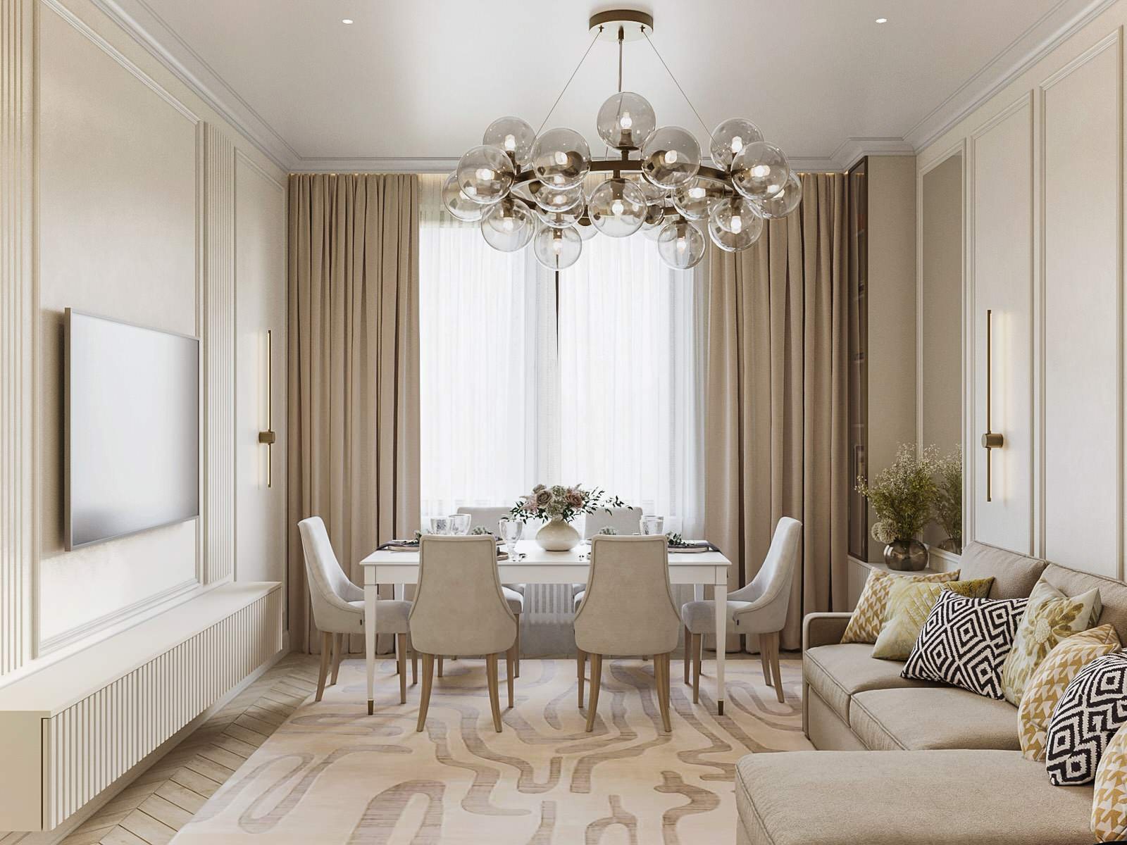 Обложка проекта: Гостиная в квартире 100 м2 в жк Тушино 2018