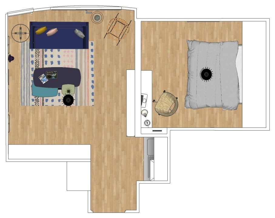 Houzz Франция: 3 проекта квартир-студий с выделенной спальней