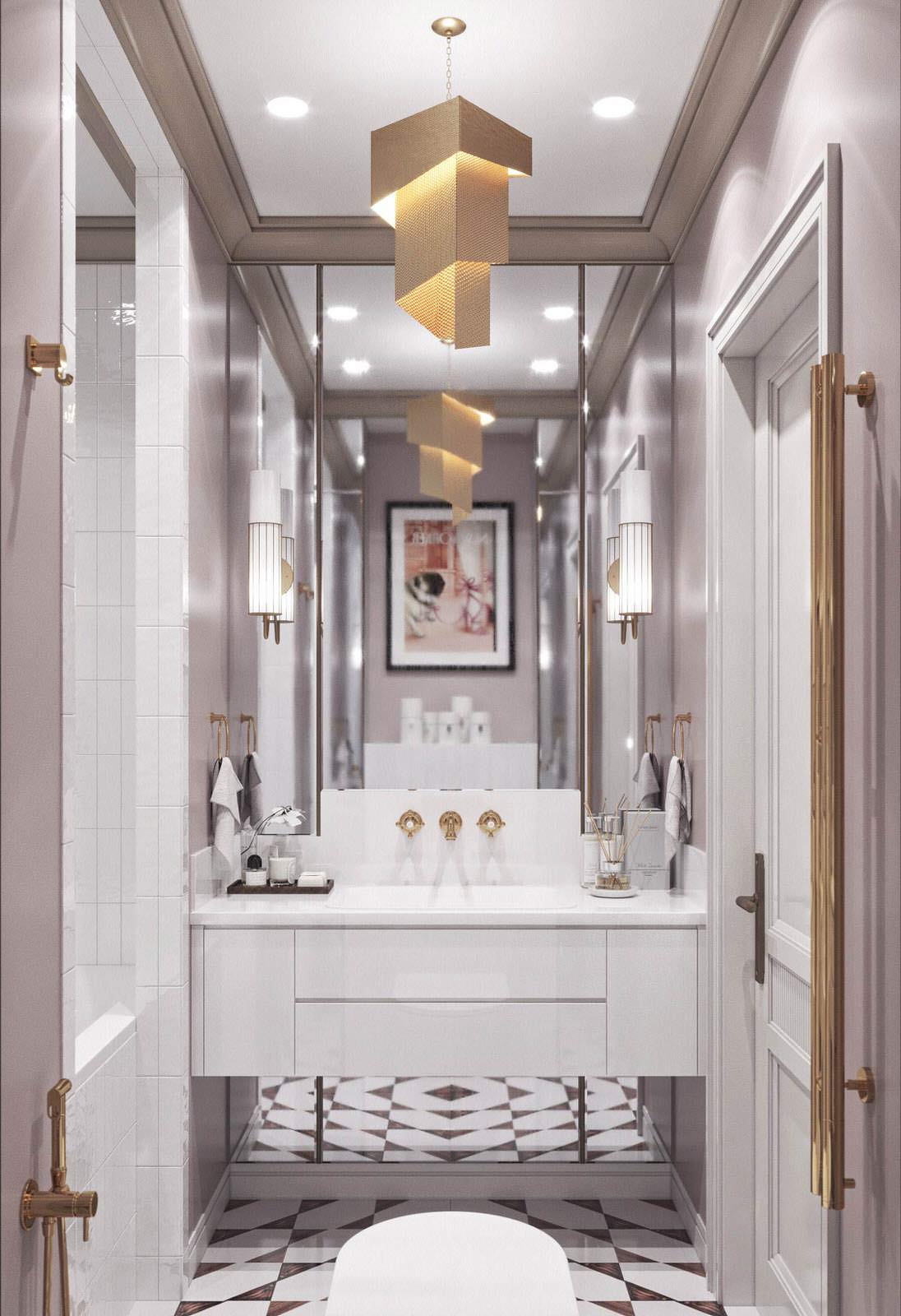 Дизайн интерьера квартиры-студии для современной модной девушки