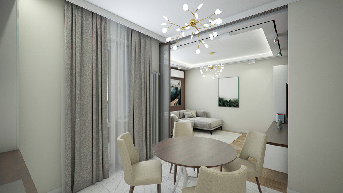 Обложка проекта: Квартира ЖК Город 50 м2 (Современный стиль)