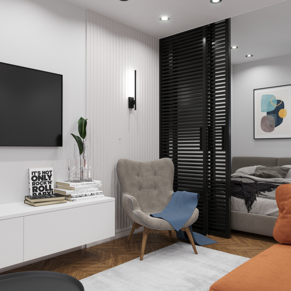 Дизайн интерьера однокомнатной квартиры 33 кв. м ЖК Дубрава