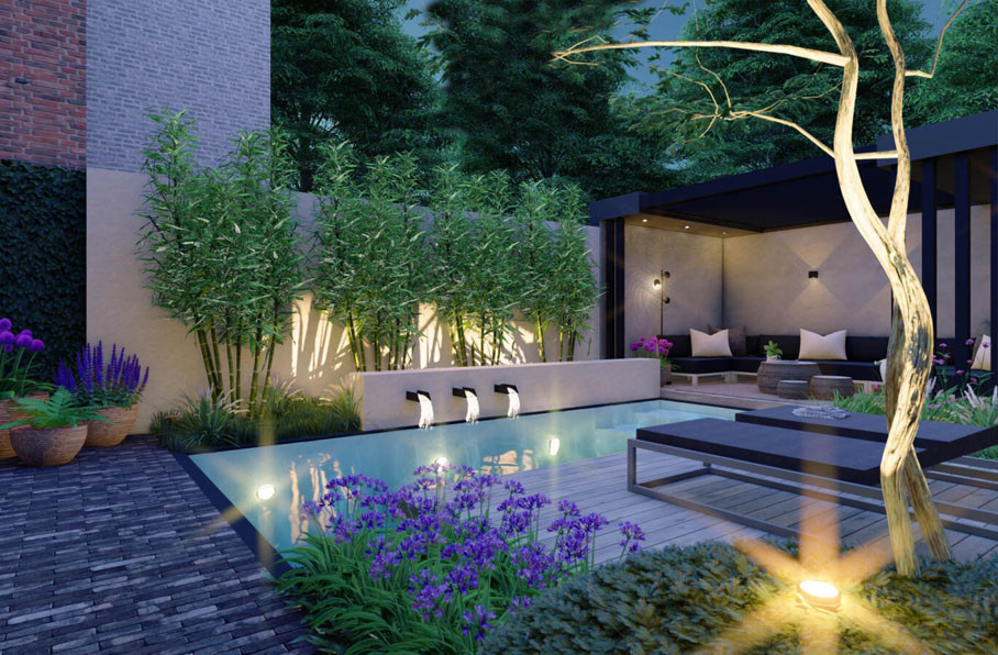 Проект небольшого сада со спа-зоной