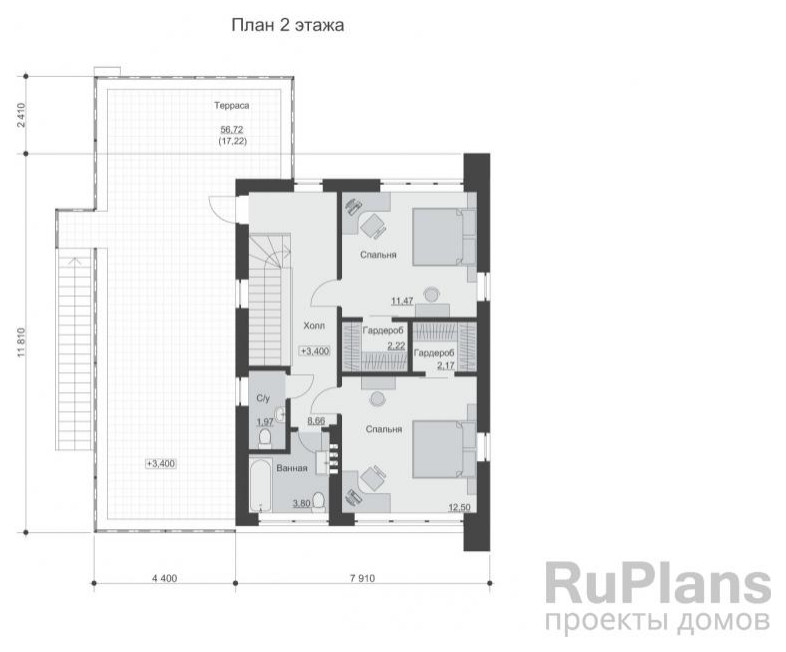 Обложка проекта: Rg6362 - Двухэтажный дом с гаражом и эксплуатируемой кровлей