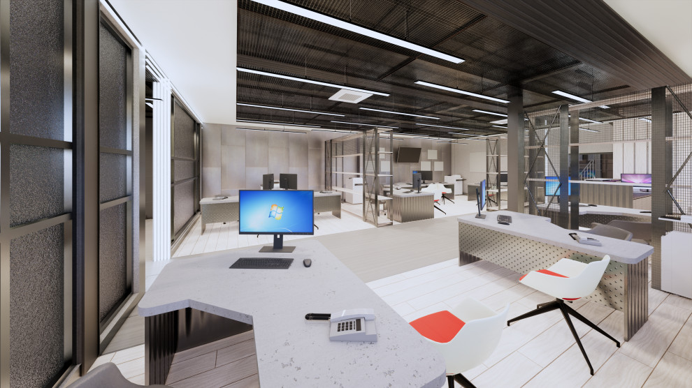 Интерьерные решения для встроенной офисной части при оконном производстве