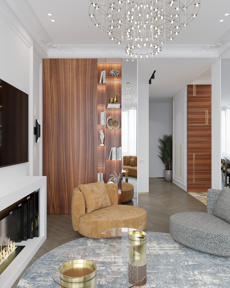 Проект Copper House - ЖК Серебряный парк (Кухня-гостиная)