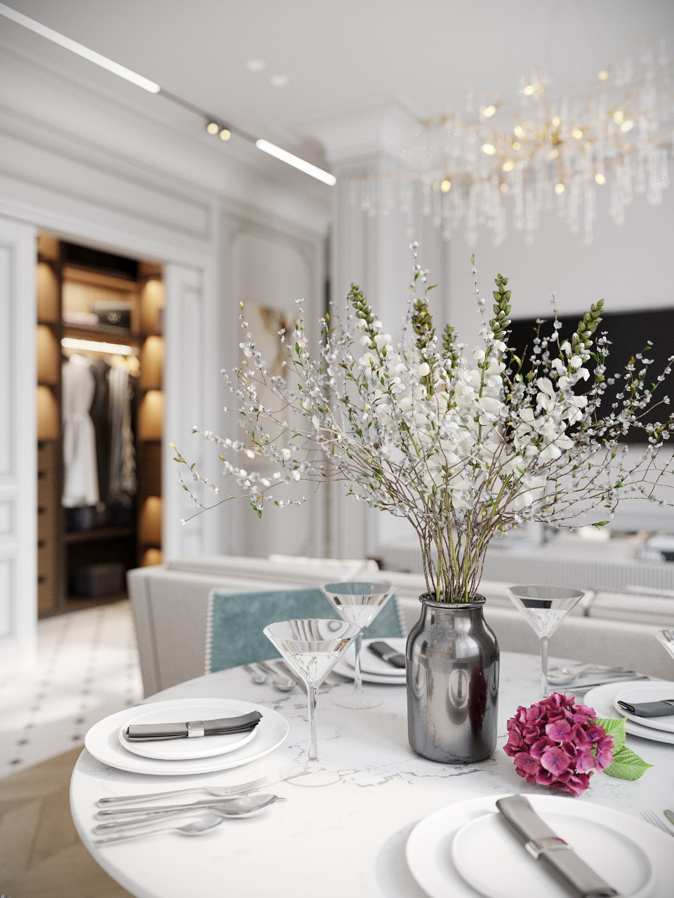 Квартира 100м.кв. в светло-зеленых оттенках оттенках