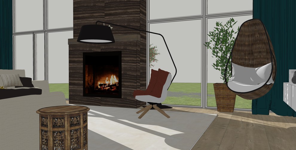 Современный дом с камином в Кольцово