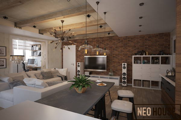 Лофт с дерзкой брутальностью