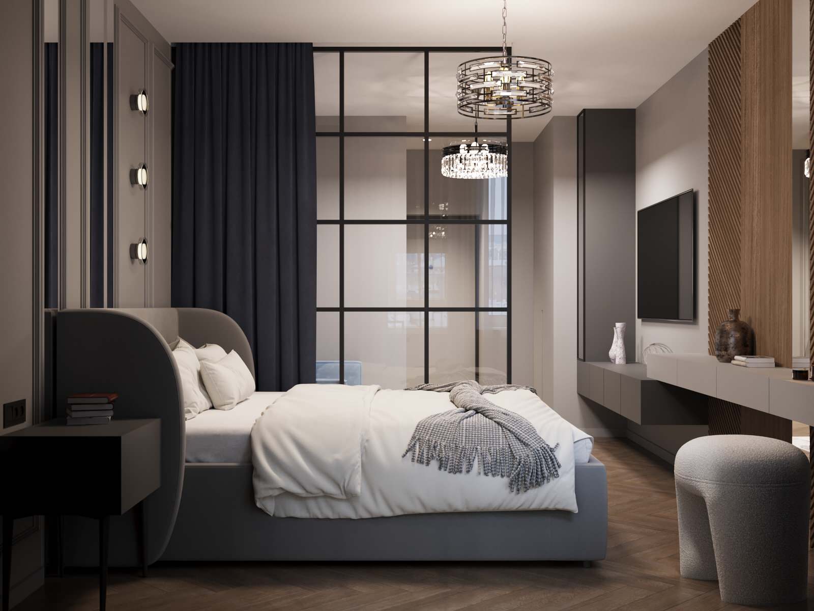 Спальня. ЖК "Гринсайд". Квартира-студия 38 м²