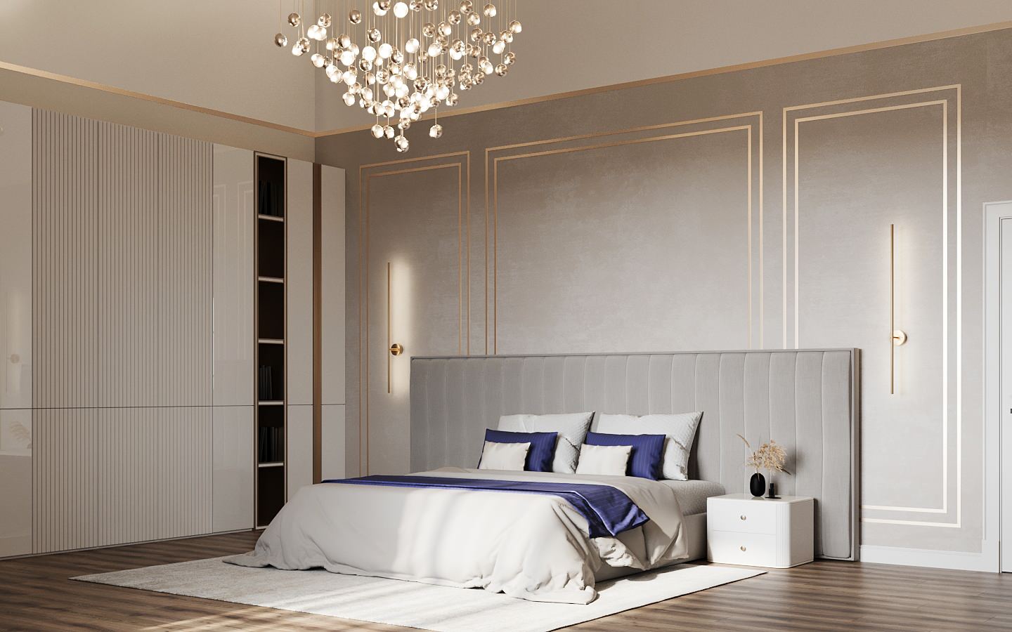 Спальная комната. Из дизайн проекта дома в поселке "Лесной остров"