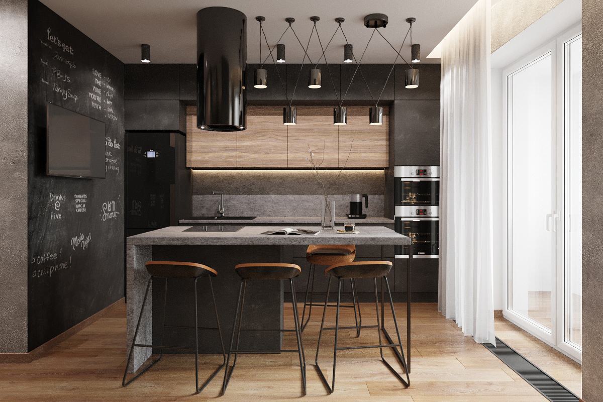 Студия лофт для молодого человека 55 кв.м.